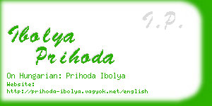 ibolya prihoda business card